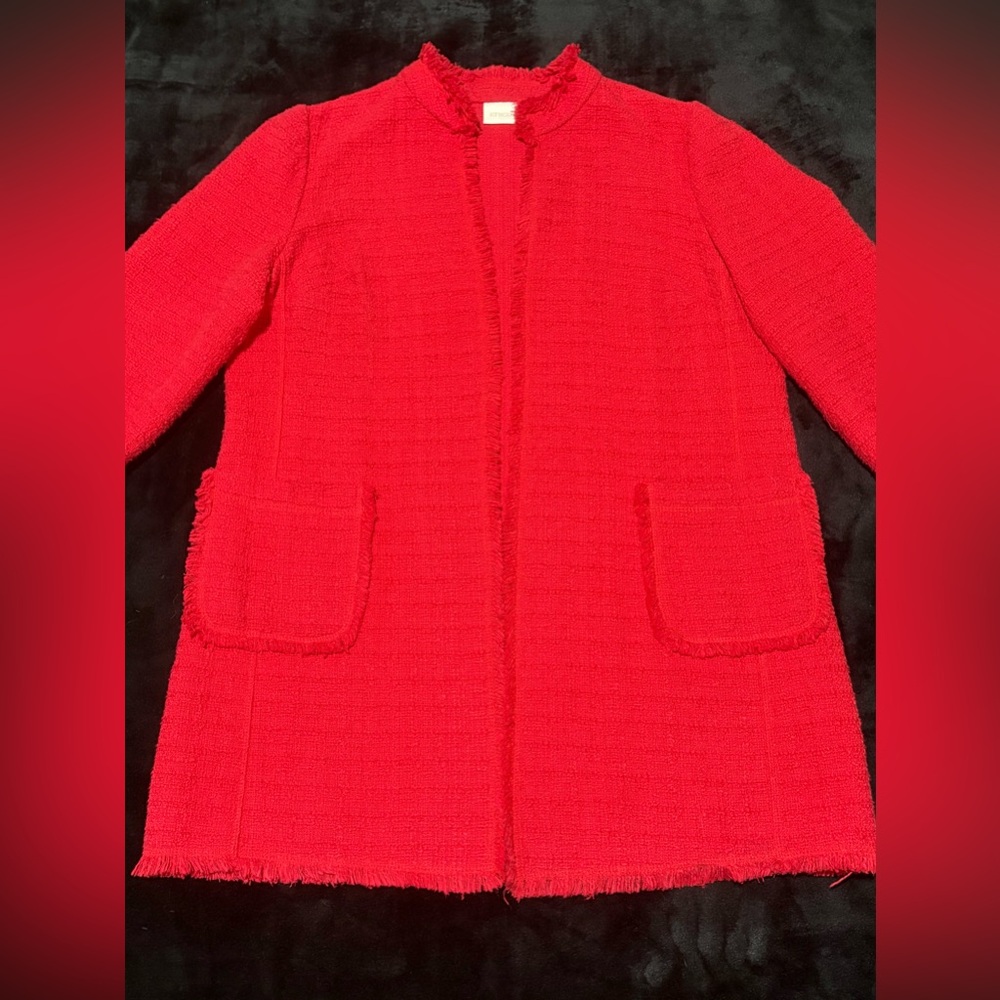 🔻$$💥MoviNG sALe‼️  Chico’s Red Cardigan Blazer Jacket.  Sz 2 (L)